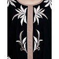 Front open kaftan with embroidery work- Black Front open kaftan with embroidery work- Black